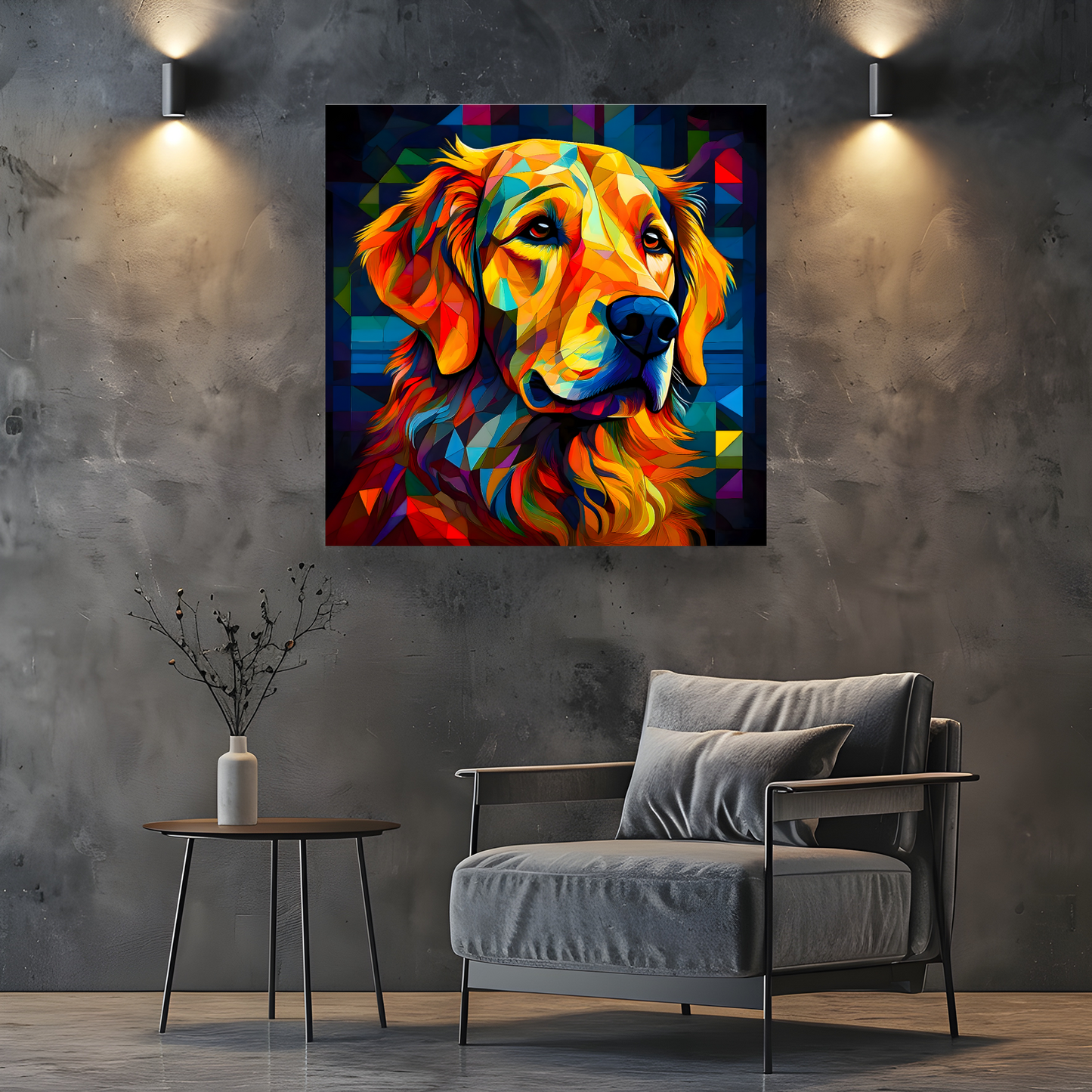 Golden Retriever, Printed On High Quality Canvas, Vivid Colours, Box Canvas, Unique Images, A Gift To Last A Lifetime...