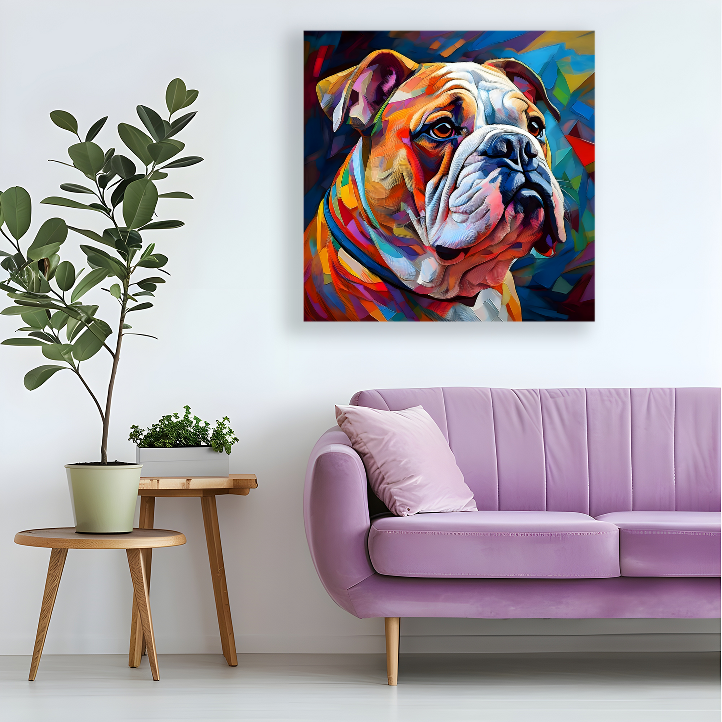English Bulldog, Printed On High Quality Canvas, Vivid Colours, Box Canvas, Unique Images, A Gift To Last A Lifetime...