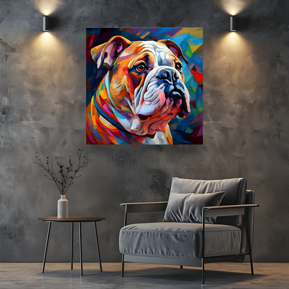 English Bulldog, Printed On High Quality Canvas, Vibrant Colours, Highly Detailed, Unique Print, An Enduring Gift...