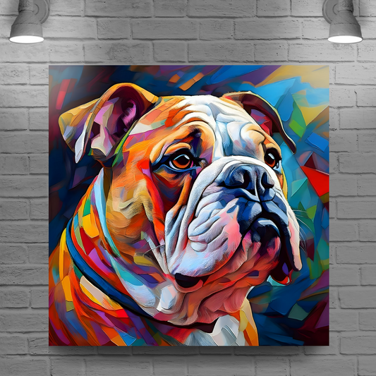 English Bulldog, Printed On High Quality Canvas, Vivid Colours, Box Canvas, Unique Images, A Gift To Last A Lifetime...