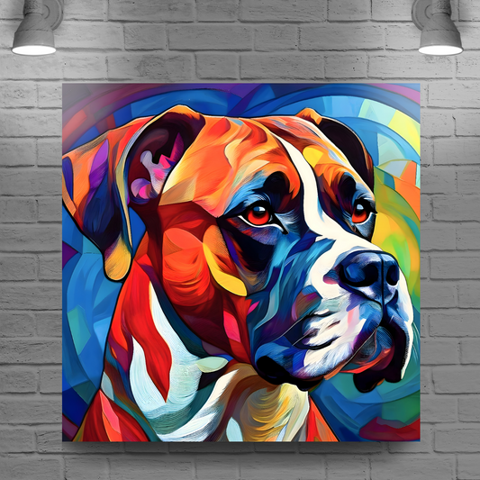 Boxer Dog, Printed On High Quality Canvas, Vivid Colours, Box Canvas, Unique Images, A Gift To Last A Lifetime...