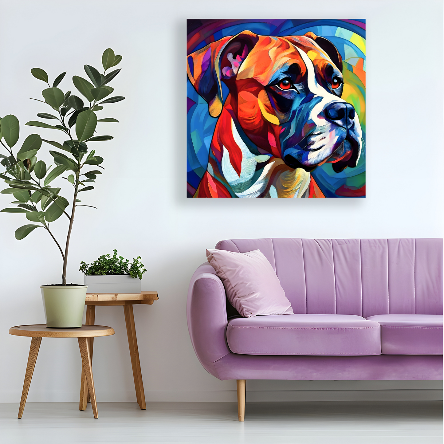 Boxer Dog, Printed On High Quality Canvas, Vivid Colours, Box Canvas, Unique Images, A Gift To Last A Lifetime...