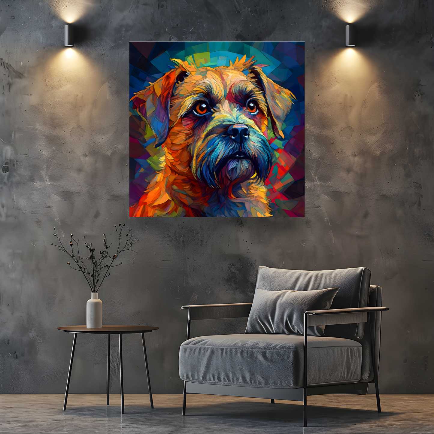 Border Terrier, Printed On High Quality Canvas, Vivid Colours, Box Canvas, Unique Images, A Gift To Last A Lifetime...