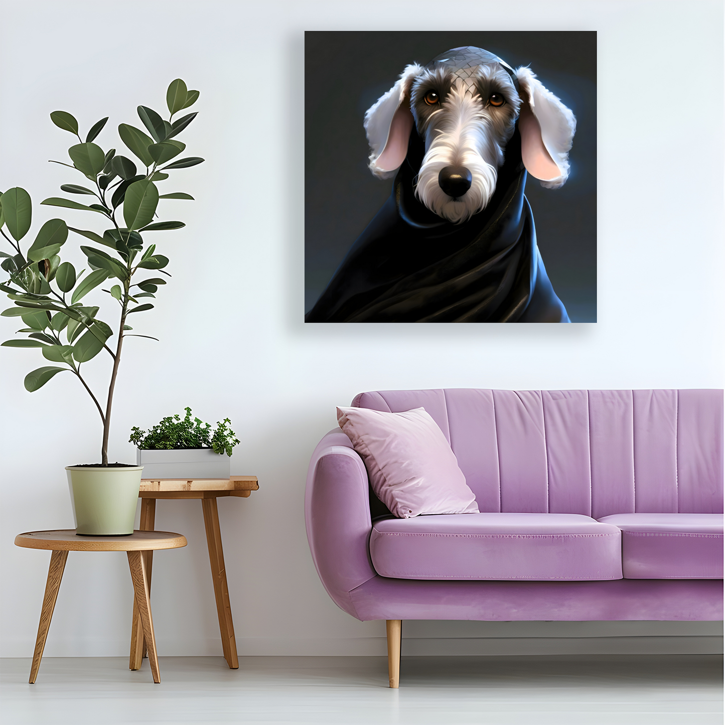 Bedlington,  Printed On High Quality Canvas, Vivid Colours, Box Canvas, Unique Images, A Gift To Last A Lifetime...