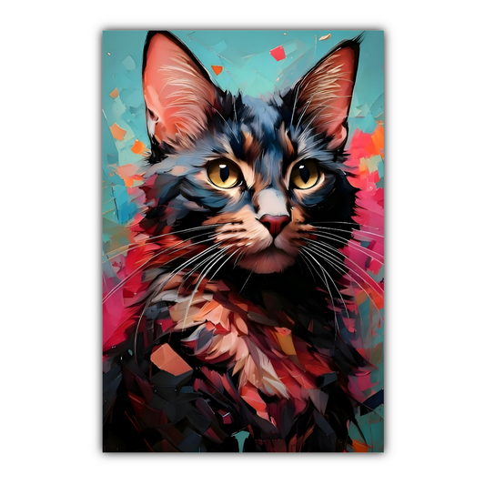 Tortoiseshell Cat, Printed On High Quality Canvas, Vivid Colours, Unique Images, A Gift To Last A Lifetime..