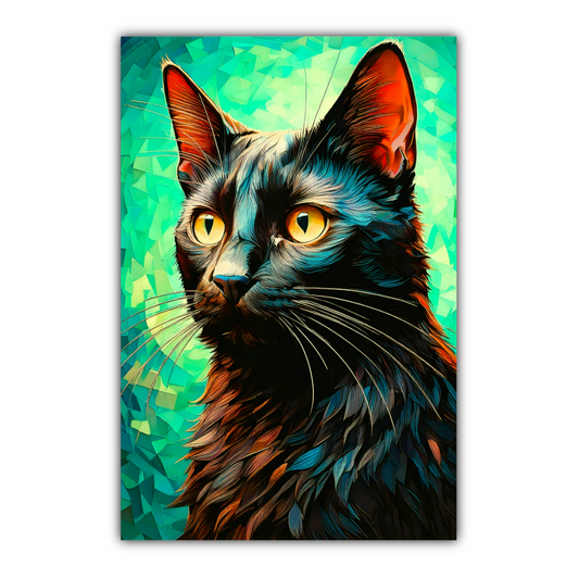 Black Cat 5, Printed On High Quality Canvas, Vivid Colours, Unique Images, A Gift To Last A Lifetime..