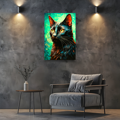 Black Cat 5,Printed On High Quality Canvas, Highly Detailed, Vibrant Colours, Unique Print, An Enduring Gift...