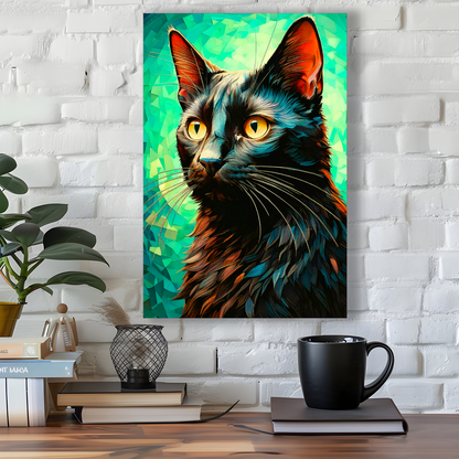 Black Cat 5,Printed On High Quality Canvas, Highly Detailed, Vibrant Colours, Unique Print, An Enduring Gift...