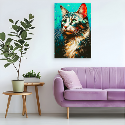 CAT 9, Printed On High Quality Canvas, Highly Detailed, Vibrant Colours, Unique Print, An Enduring Gift...