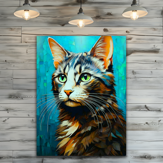 Cat A6, Printed On High Quality Canvas, Vivid Colours, Unique Images, A Gift To Last A Lifetime..
