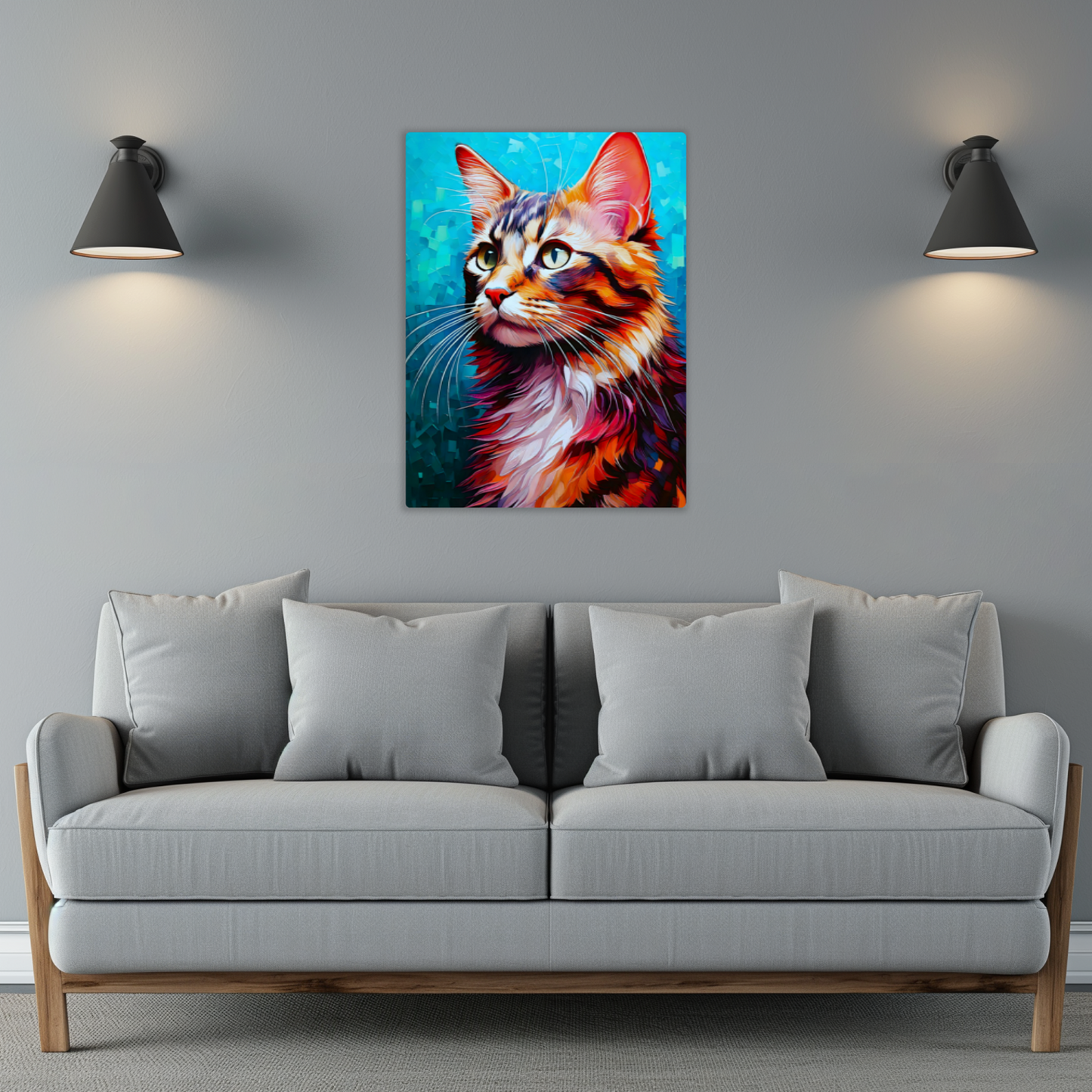 Cat A8, Printed On Gloss Aluminium To Enhance Colour And Detail, A Unique Gift That Will Lasts Forever...