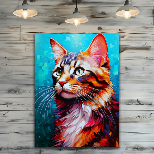 Cat A8, Printed On Gloss Aluminium To Enhance Colour And Detail, A Unique Gift That Will Lasts Forever...