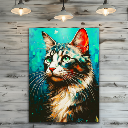 Cat A9, Printed On Gloss Aluminium To Enhance Colour And Detail, Vivid Image, A Unique Gift...