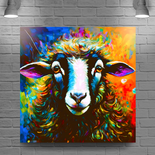 Holly, The Sheep, Printed On High Quality Canvas, Colourful Print,  Unique Images, A Gift To Last A Lifetime...