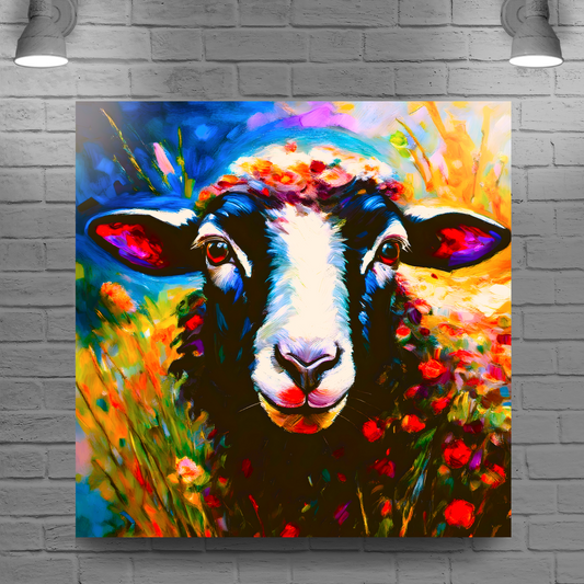 Larry, The Sheep, Printed On High Quality Canvas, Colourful Print, Unique Images, A Gift To Last A Lifetime..