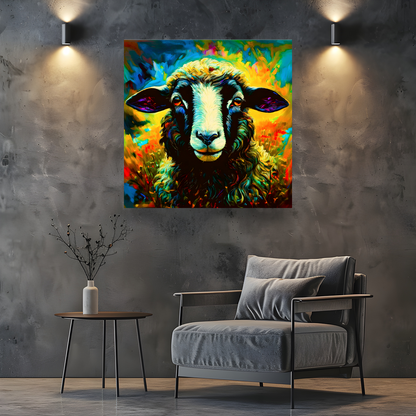 Harry The Sheep, Printed On High Quality Canvas, Colourful Print, Unique Images, A Lasting Gift...