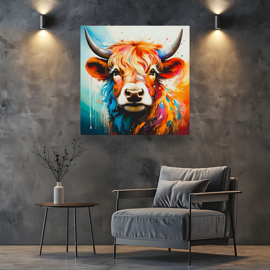 Highland Cows HC1, Printed On High Quality Canvas, Vivid Colours, Unique Images, A Gift To Last A Lifetime...