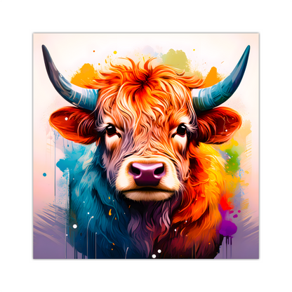 Highland Cow HC2, Printed On High Quality Canvas, Vibrant Colours, Unique Print, An Enduring Gift...