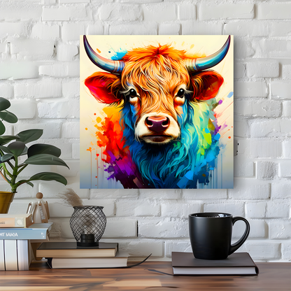 Highland Cow HC4, Printed On High Quality Canvas, Vibrant Colours, Unique Print, An Enduring Gift...