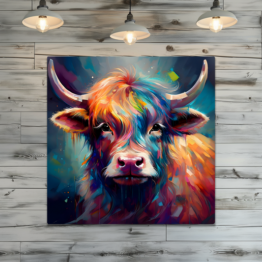 Highland Cows HC7, Printed On Gloss Aluminium To Enhance Colour And Detail, A Unique Gift That Will Lasts Forever...