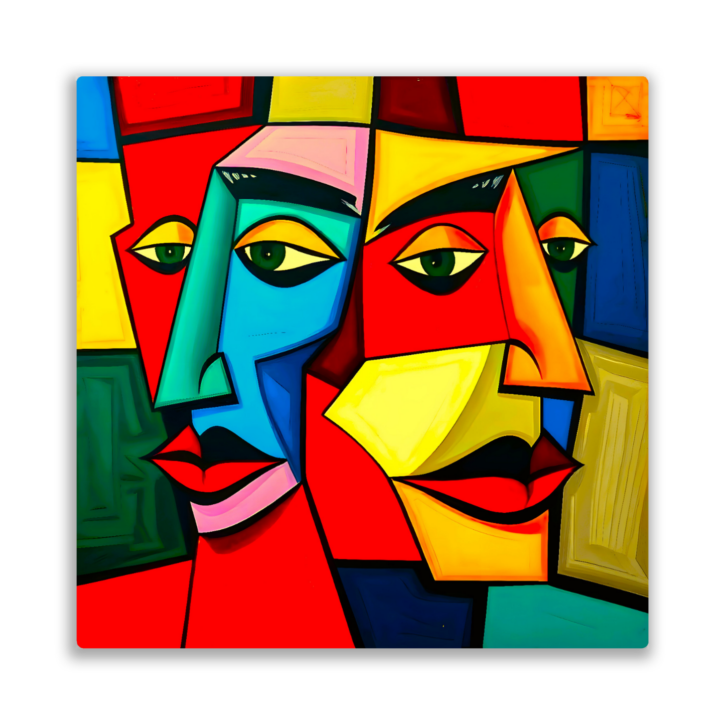 Picasso Style Abstract 7, Printed On Gloss Aluminium To Enhance Colour And Detail, A Unique Gift That Will Lasts Forever...