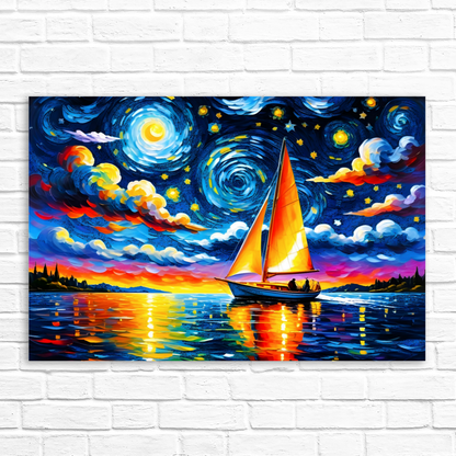 Sailboat 2, Printed On High Quality Canvas, Vivid Colours, Box Canvas, Unique Images, A Lasting Gift...