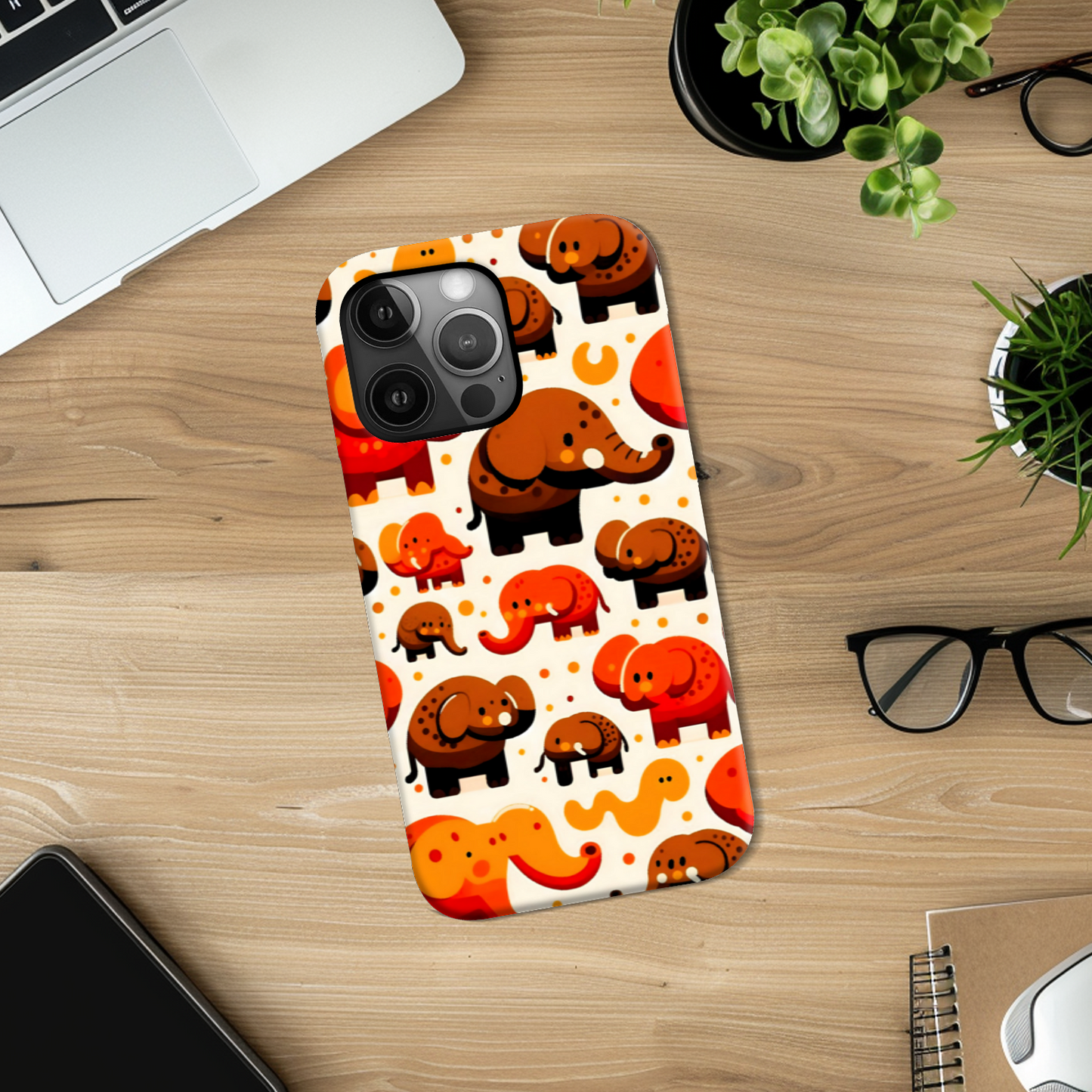 Elephant Print 1, Slim Phone Case, Full Wrap Technology, Crafted From Premium Polycarbonate, Unique Image...
