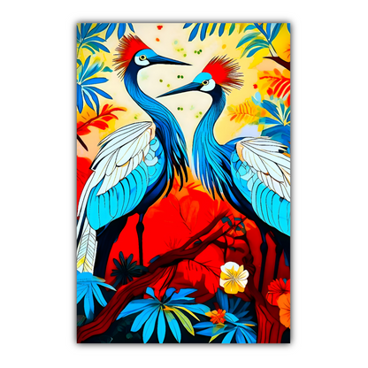 Cranes 1, Printed On High Quality Canvas, Great Gift Idea, Highly Detailed, Unique Print, An Enduring Gift...