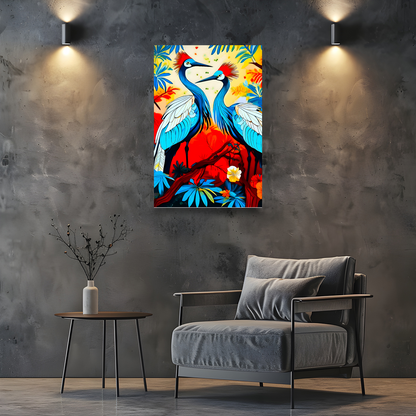 Cranes 1, Printed On High Quality Canvas, Great Gift Idea, Highly Detailed, Unique Print, An Enduring Gift...