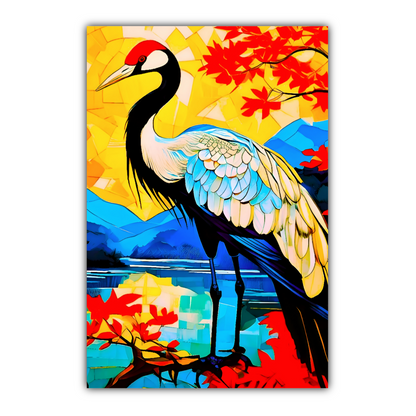 Crane 3, Printed On High Quality Canvas, Great Gift Idea, Vibrant Colours, Unique Print, An Enduring Gift...
