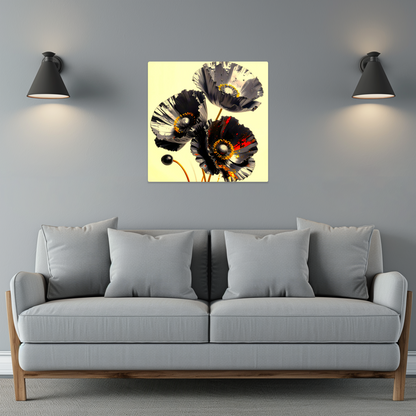 Black Poppy, Printed on gloss aluminium to enhance colour and detail, unique print, an enduring gift...