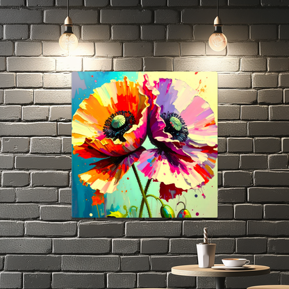 Pink-Red Poppy, Printed on gloss aluminium to enhance colour and detail, unique print, an enduring gift...