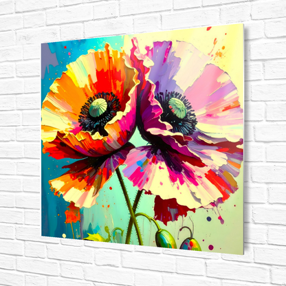 Pink-Red Poppy, Printed on gloss aluminium to enhance colour and detail, unique print, an enduring gift...