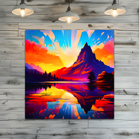 Abstract Mountain AM3, Printed on gloss aluminium to enhance colour and detail, unique print, an enduring gift...