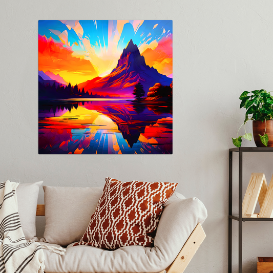 Abstract Mountain AM3, Printed on gloss aluminium to enhance colour and detail, unique print, an enduring gift...