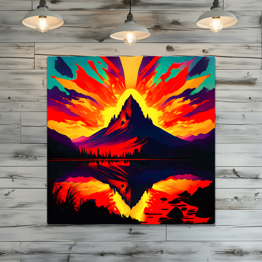 Abstract Mountain AM4, Printed on gloss aluminium to enhance colour and detail, unique print, an enduring gift...