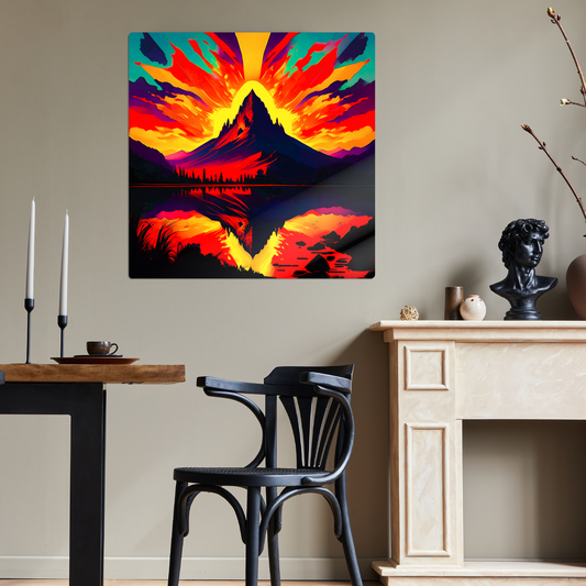 Abstract Mountain AM4, Printed on gloss aluminium to enhance colour and detail, unique print, an enduring gift...