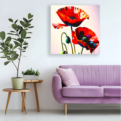 Red Poppy 2, Printed On High Quality Canvas, Vibrant Colours, Highly Detailed, Unique Print, An Enduring Gift...