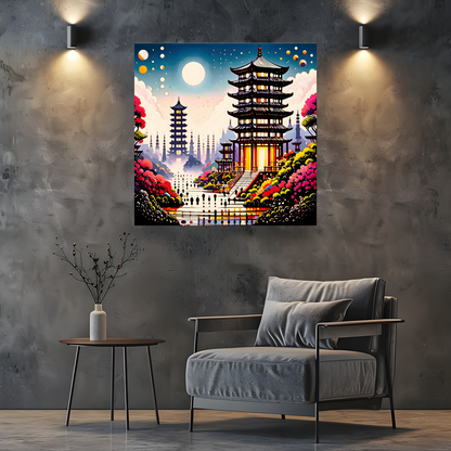 Oriental Abstract 2, Printed On Canvas, Vivid Colours, Box Canvas, Unique Image, A Gift To Last A Lifetime...