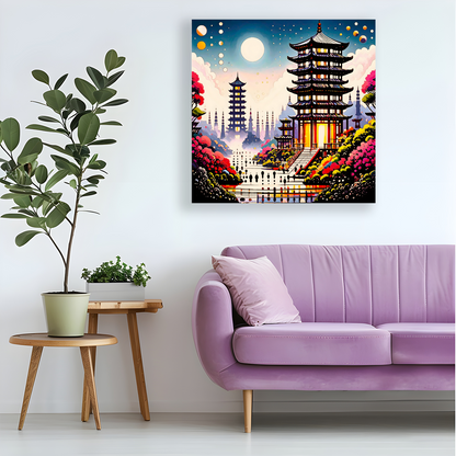Oriental Abstract 2, Printed On Canvas, Vivid Colours, Box Canvas, Unique Image, A Gift To Last A Lifetime...