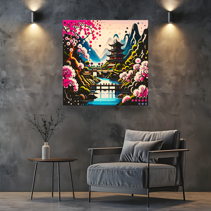 Oriental Abstract 4, Printed On Canvas, Vivid Colours, Box Canvas, Unique Image, A Gift To Last A Lifetime...