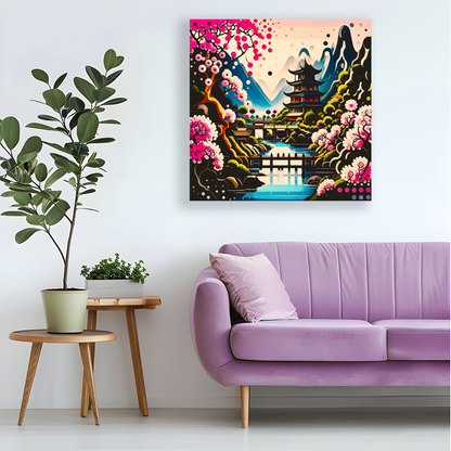 Oriental Abstract 4, Printed On Canvas, Vivid Colours, Box Canvas, Unique Image, A Gift To Last A Lifetime...