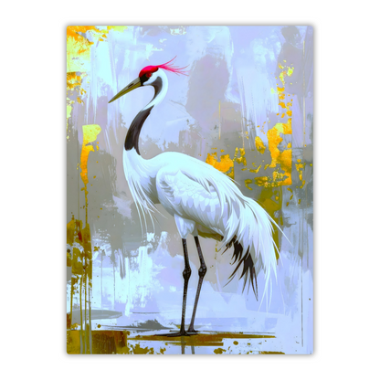 White Crane CM1,  Printed on gloss aluminium to enhance colour and detail. A gift that will endure a lifetime...