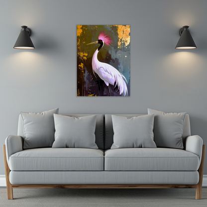 White Crane CM2, Printed on aluminium to enhance colour and detail. A gift that will endure a lifetime...
