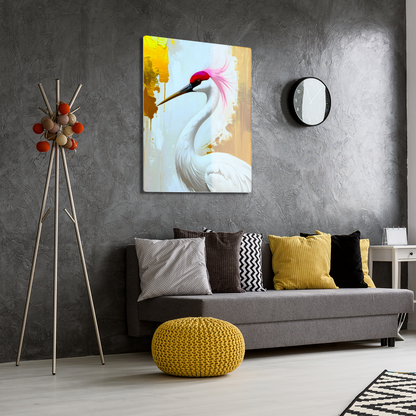 White Crane CM3, Printed on aluminium to enhance colour and detail. A gift that will endure a lifetime...