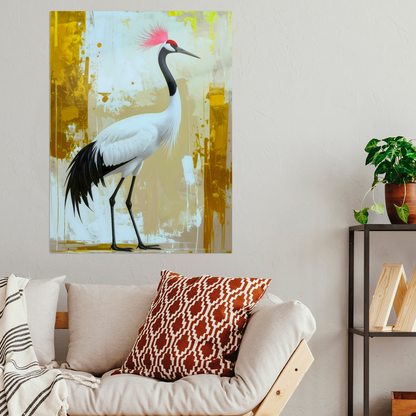White Crane CM4, Printed on gloss aluminium to enhance colour and detail, unique print, an enduring gift...