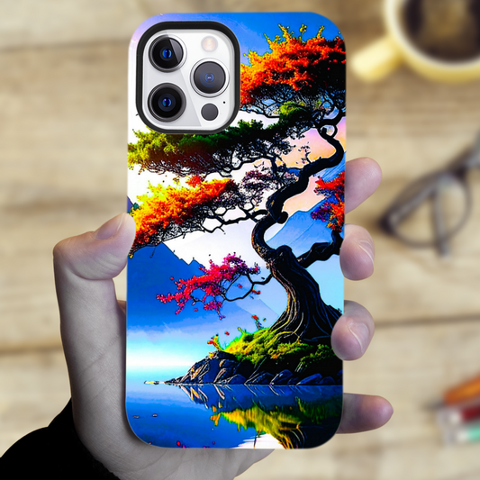 Bonsai Tree, MagSafe Tough iPhone Case, Full Wrap Technology, Crafted From Premium Polycarbonate, Unique Image...