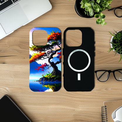 Bonsai Tree, MagSafe Tough iPhone Case, Full Wrap Technology, Crafted From Premium Polycarbonate, Unique Image...