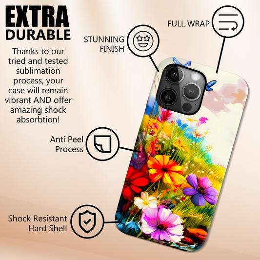 Wildflowers WF1, MagSafe Tough iPhone Case, Full Wrap Technology, Crafted From Premium Polycarbonate, Unique Image...