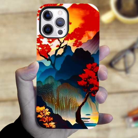 Japanese Landscape 1,   MagSafe Tough iPhone Case, Full Wrap Technology, Crafted From Premium Polycarbonate...